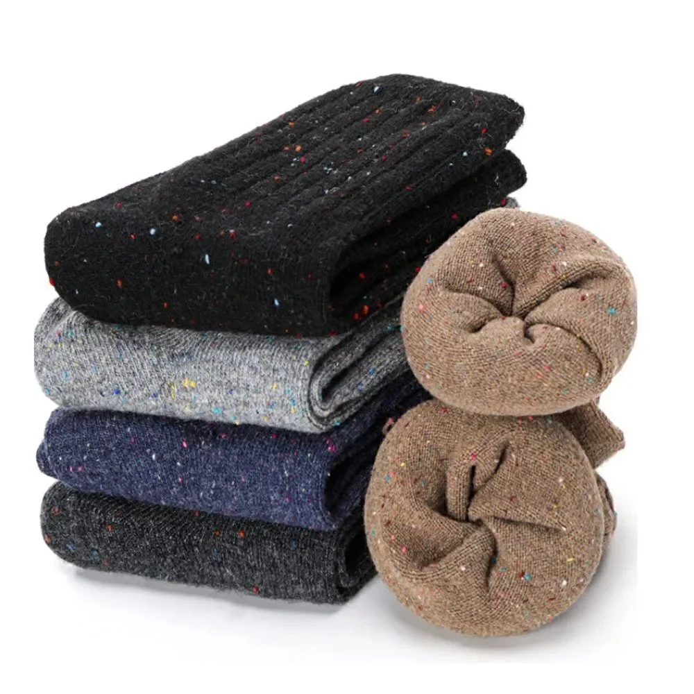 Speckled Ribbed Merino Wool Blend Socks